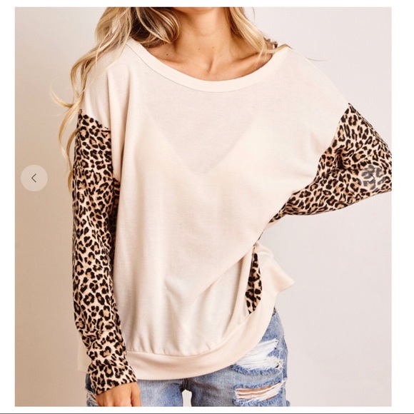 #21 Fabulous Leopard Animal contrast Color block tunic - Picture 4 of 6